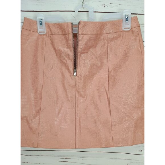 Altard State Womens Crocodile Embossed Faux Leather Mini Skirt Pink Size M - Picture 3 of 8